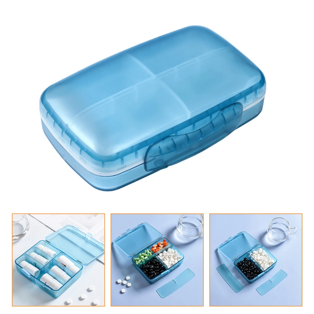 1PC Portable Medicine Box Removable 6 Compartments Pill Storage Case Container