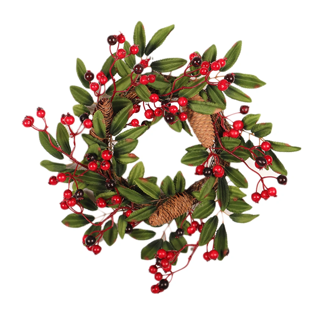 Christmas Wreaths Artificial Berries Natural Pine Nuts Combination Garlands Home Party Decoration Artificial Flower Wreaths