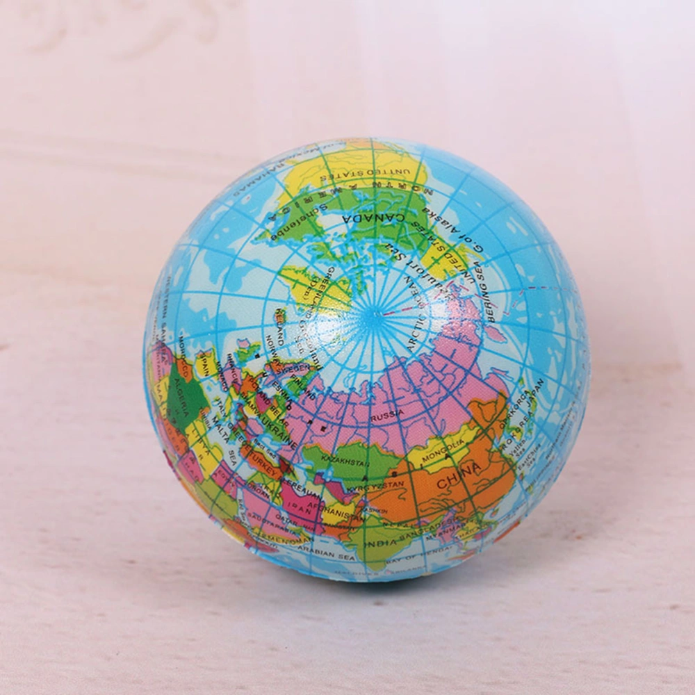 12 Pcs 6.3CM Globe Sponge Ball Colorful World Map Sponge Ball Stress Relief Toy Baby Kids Bounce Ball