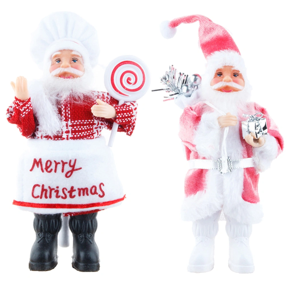 2pcs Decorative Christmas Lovely Santa Clause Ornaments Dolls Pendants