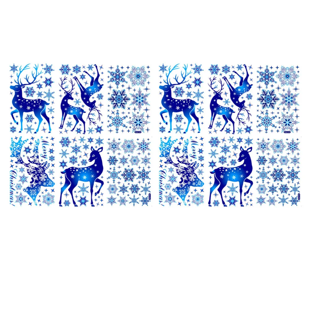 12 Sheets of Christmas Elk Pattern Stickers Christmas Snowflake Decals