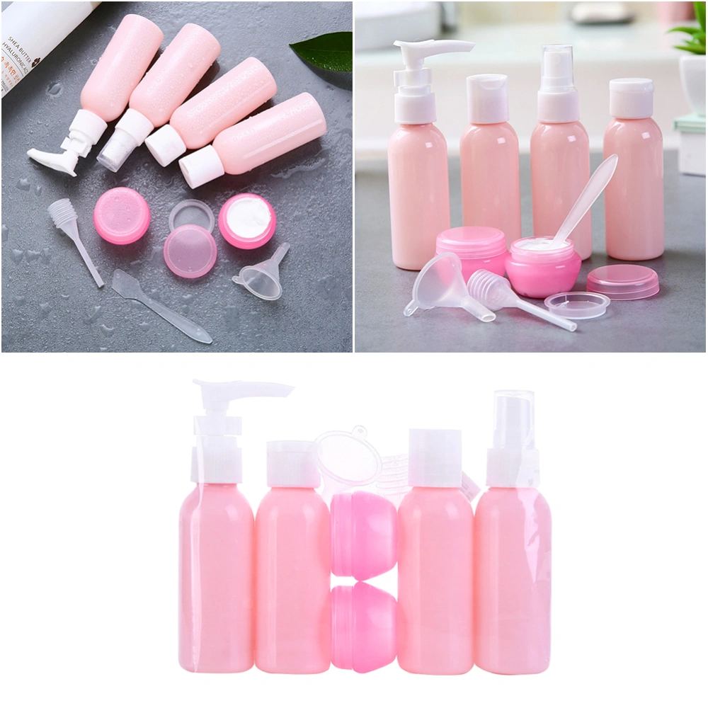 6pcs Empty Bottle Portable Travel Container Spray Bottle Set for Perfume Shampoo Lotion Emulsion Cream (Pink)