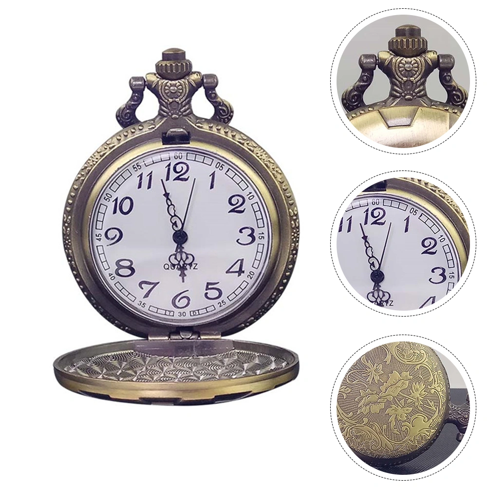 1 Pc Quartz Pocket Watch Bronze Pocket Watch Chain Watch Decor for Clothes