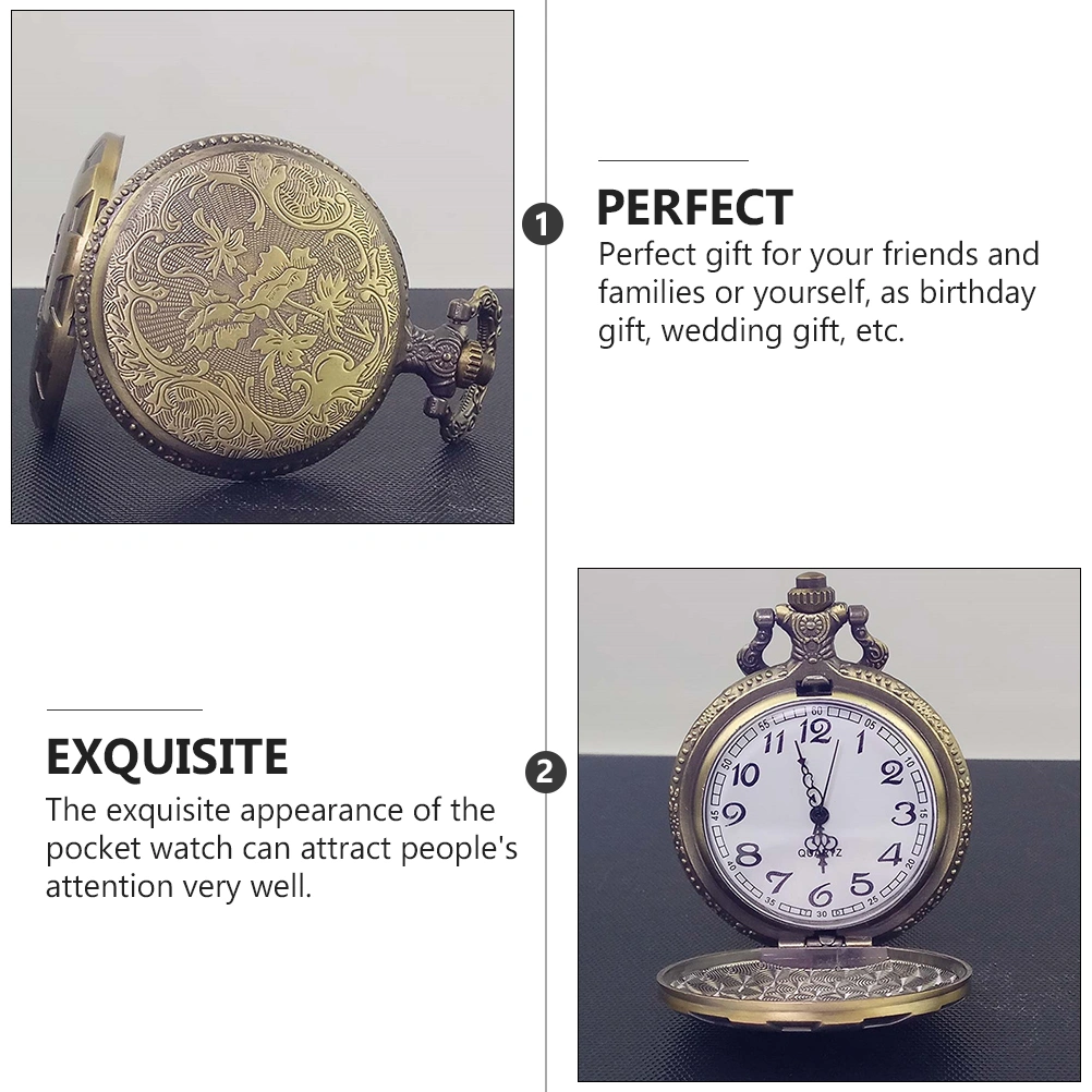 1 Pc Quartz Pocket Watch Bronze Pocket Watch Chain Watch Decor for Clothes