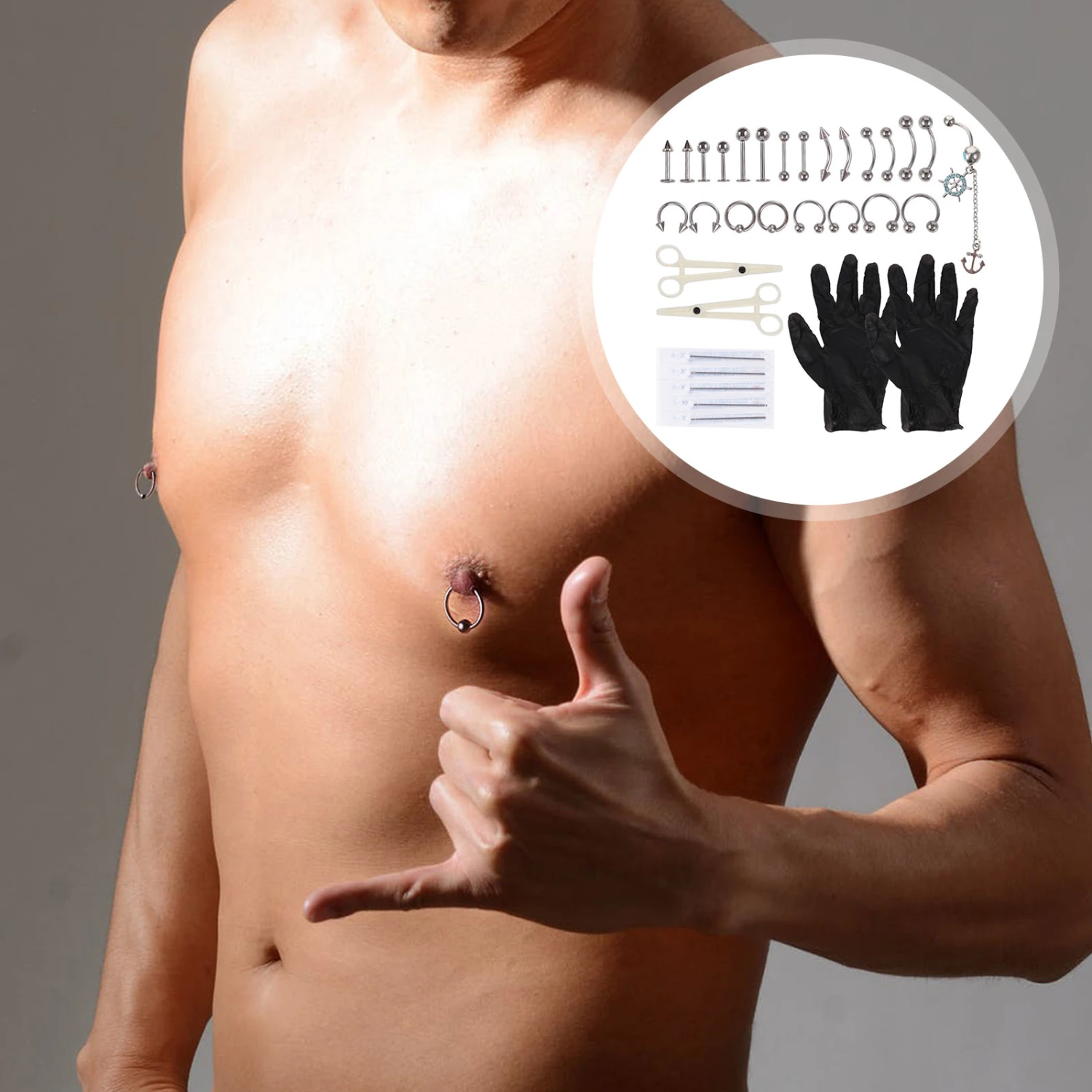 41pcs Piercing Decor Body Piercing Jewelry Disposable Puncture Tool for Decor