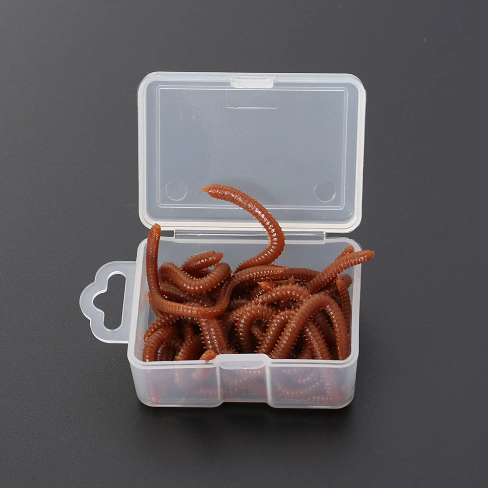 20g Lifelike Fake Earthworm Grub Worm Fishing Lures Baits (Red)