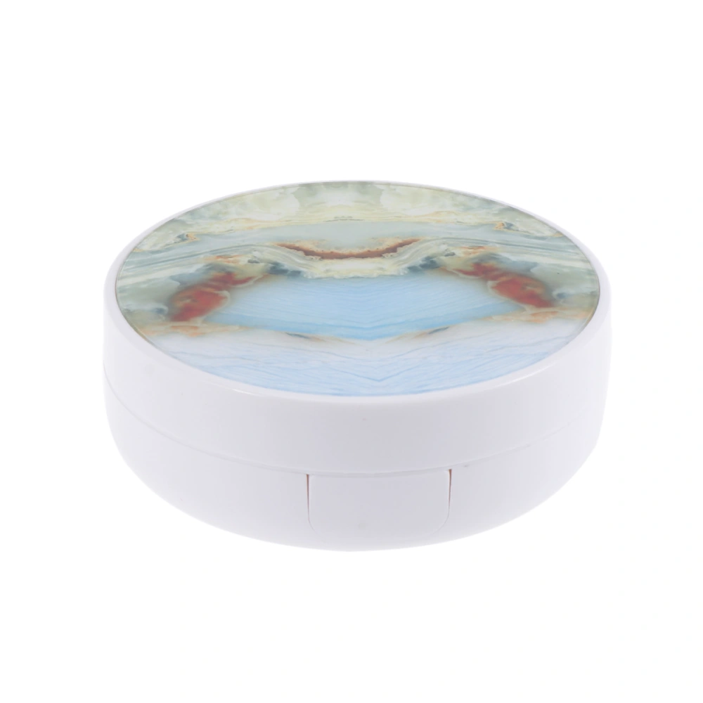 1pc Lenses Case Marble Pattern Portable Lenses Holder for Home and Travel (Colorful)