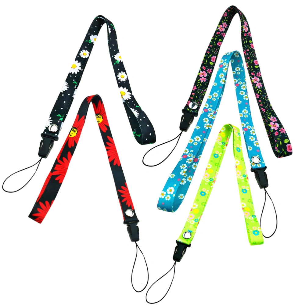 1 Set/5pcs Hanging Rope Practical Neck Strap Lanyard for Work Chest School Brand ID (Random Color)