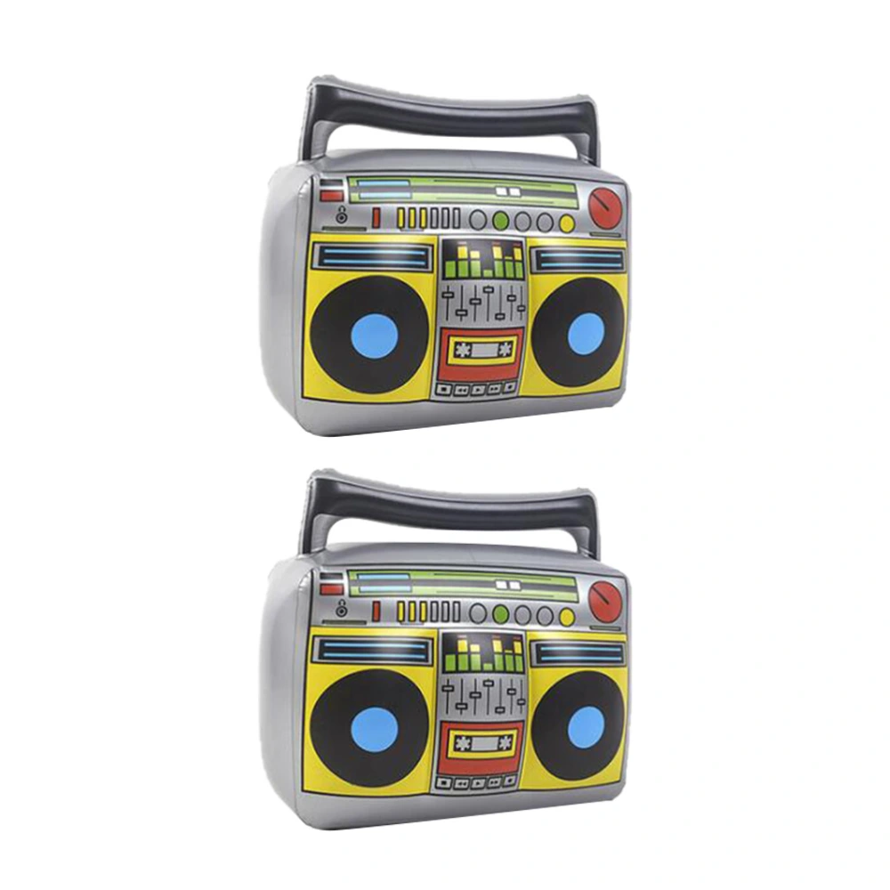 2pcs in A Pack Inflatable Radio Toys Simulation Radio Plaything Beach Party Toys Stage Props Decoration Toys