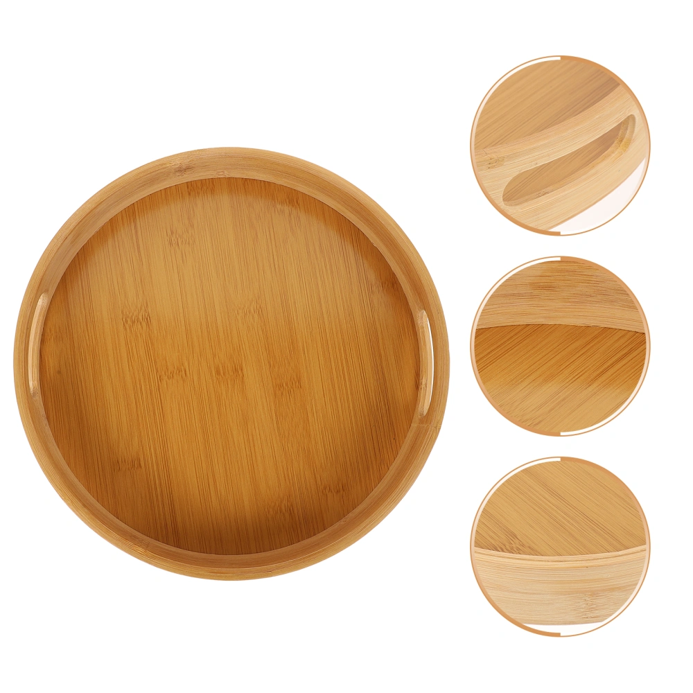 1Pc Bamboo Tray Practical Food Serving Tray Household Snack Dessert Storage Tray