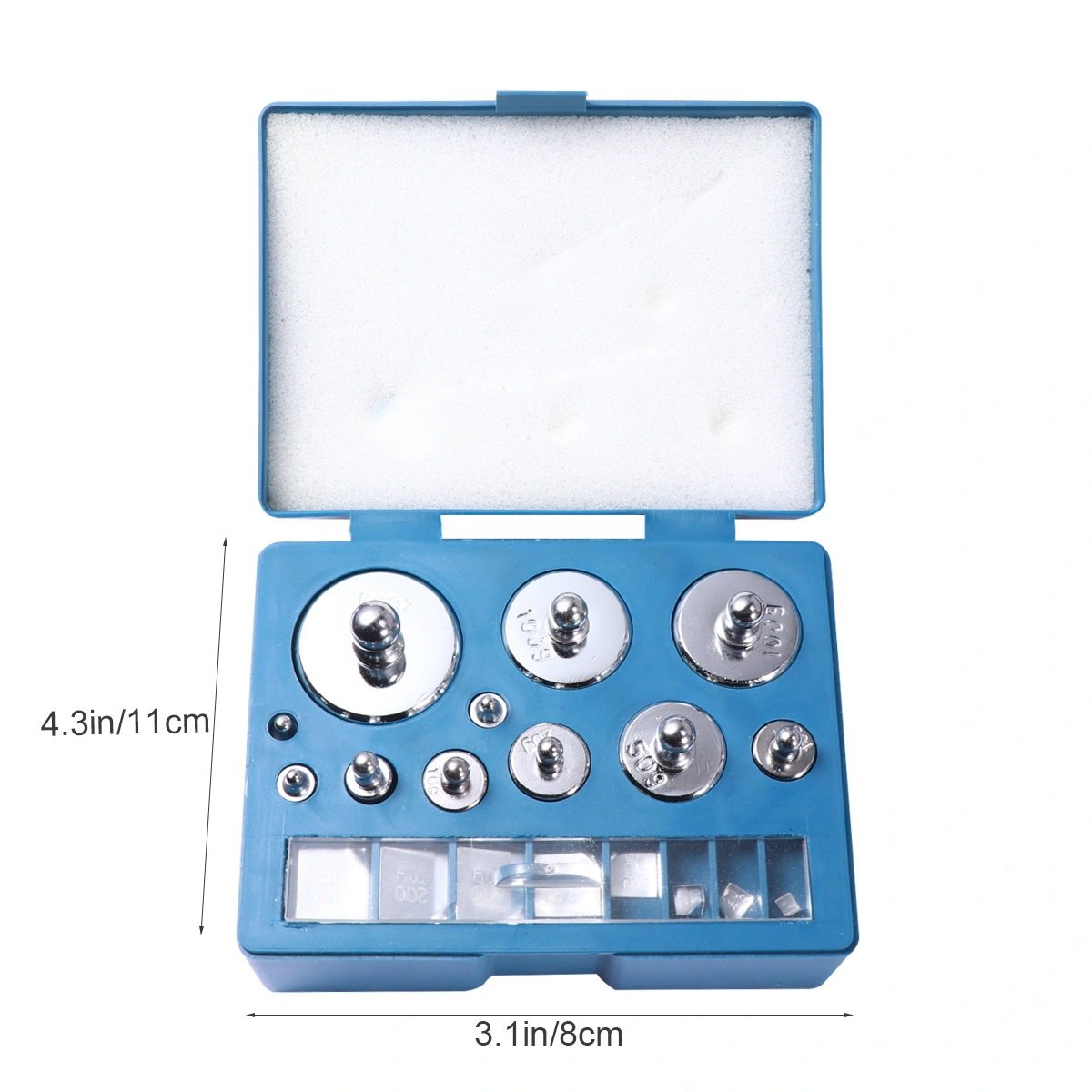 500 Grams Plating Steel Calibration Scale Weight Kit Calibration Weights with Tweezers for Digital Balance Scale - 10mg-200g