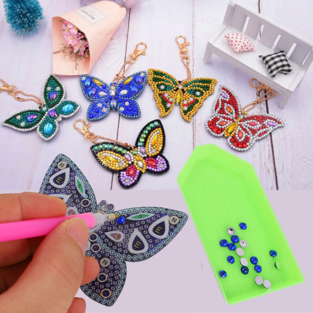 5pcs Colorful Pendant Handmade Key Holder DIY Accessories Hanging Keyrings Rhinestone Keychain Ornaments for Bag Key (Assorted Color)