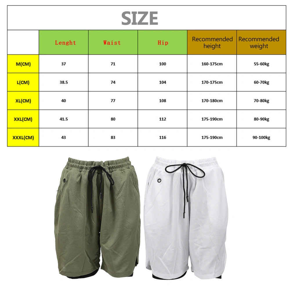 2pcs Leisure Double Layer Shorts  Adjustable Rope Exercise Short Pants for Man