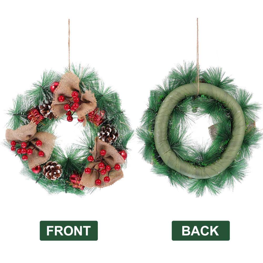 1Pc Christmas Decorative Garland Simulation Christmas Wreath Party Hanging Decor