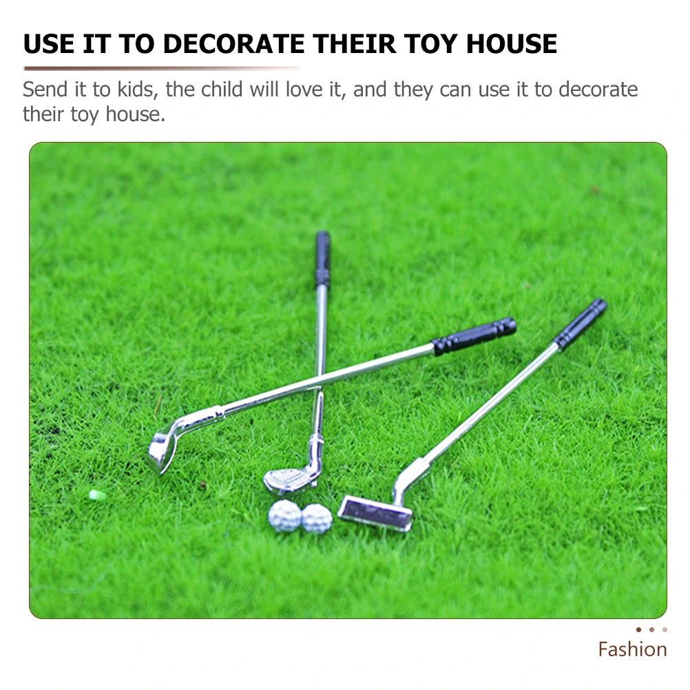 1 Set of Simulation Sports Golf Set Miniature Toys Mini House Decoration Accessories