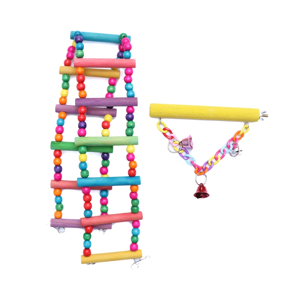 3pcs Parrot Toy Block Big String Frosted Stick Ladder Colorful Safe Creative Funny for Parrot Birds