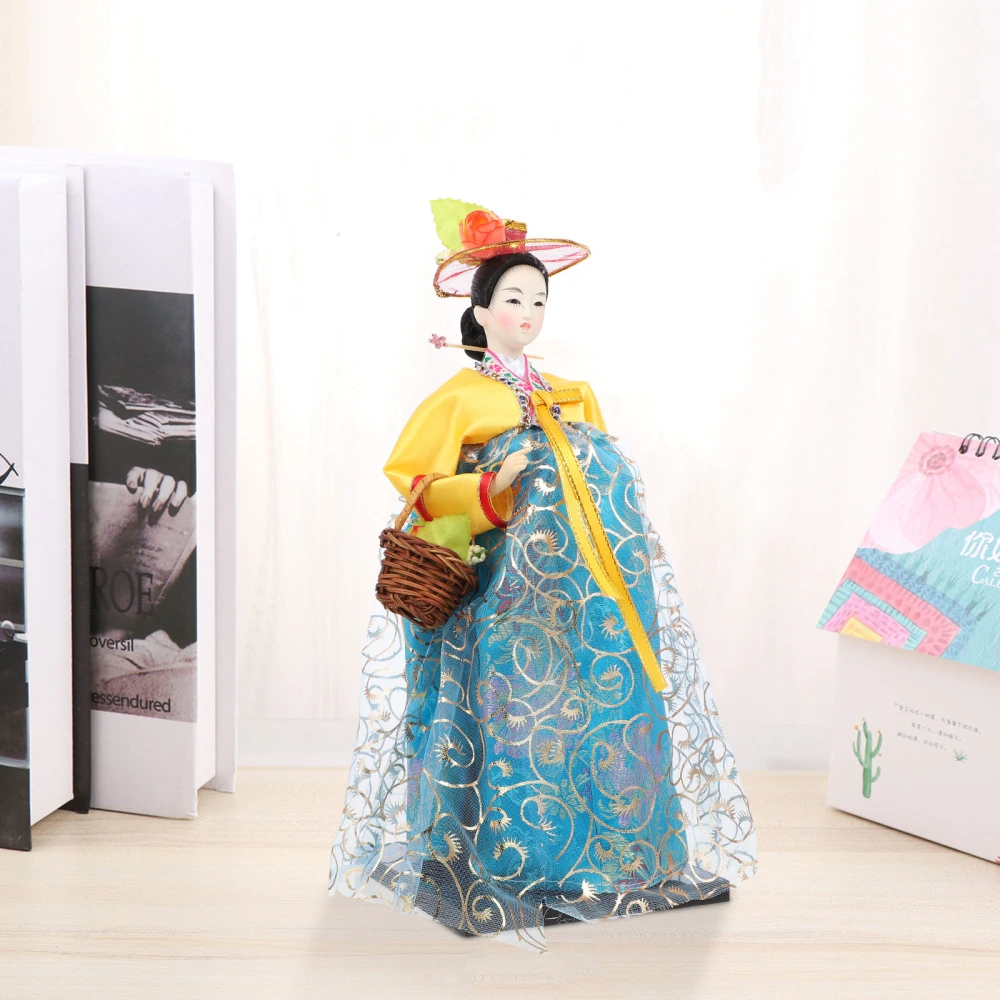 Korean Hanbok Outfit Dress Figurine Hanbok Dress Doll Ornament Souvenir Gift