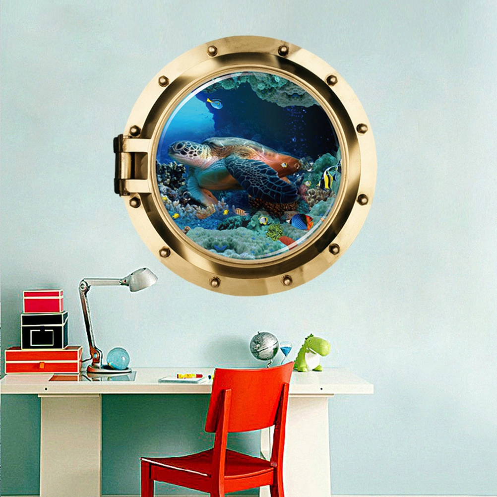 Under the Sea Ocean Fish 3D Window View Wall Stickers Undersea World Removable Wall Art Decals (5005)