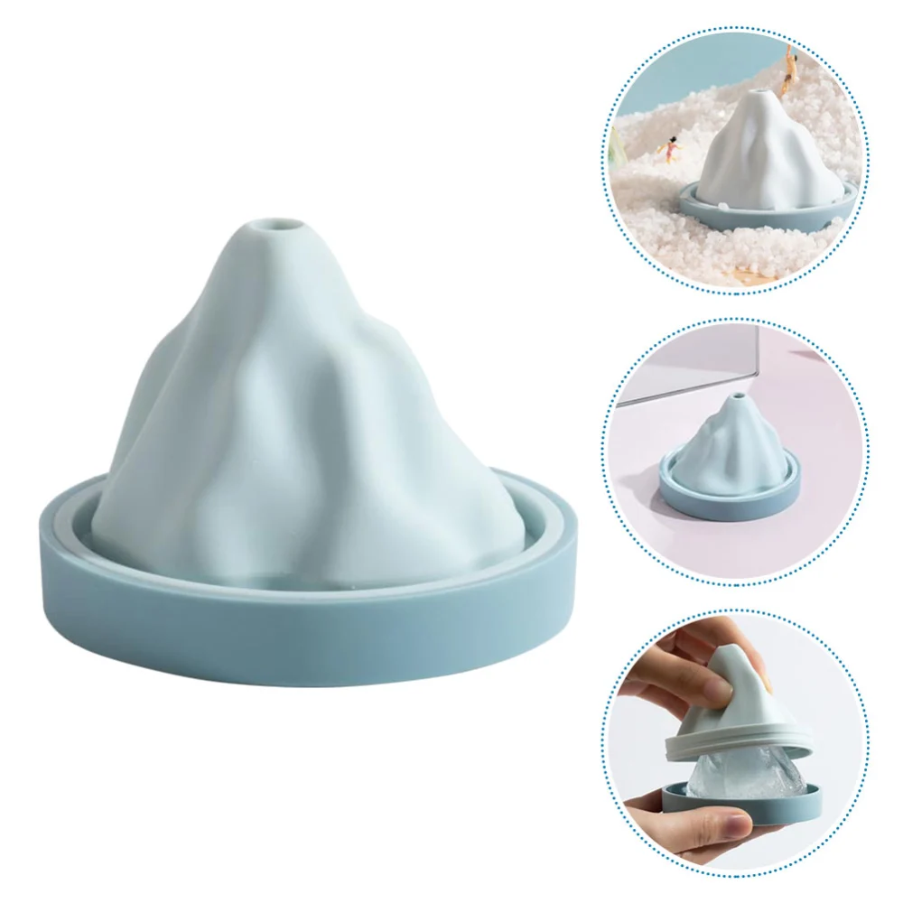 1Pc Snow Mountain Design Ice Mold Creative DIY Ice Cube Mould Sky-blue