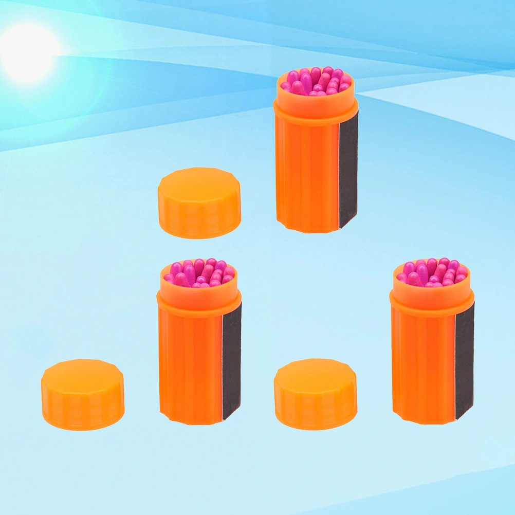 60pcs Portable Matches Outdoor Emergency Fire Starter Windproof Waterproof Matches Outdoor Survival Tool(Orange 20pcs In a Box)