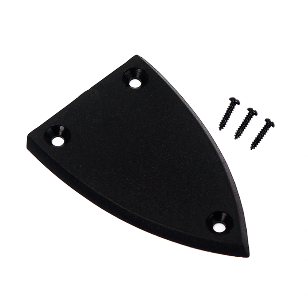 1pc 3 Holes Triangle Plastic Truss Rod Cover for Electrical Guitar Bass Electric Guitar Replacement Parts GR15 (Black)