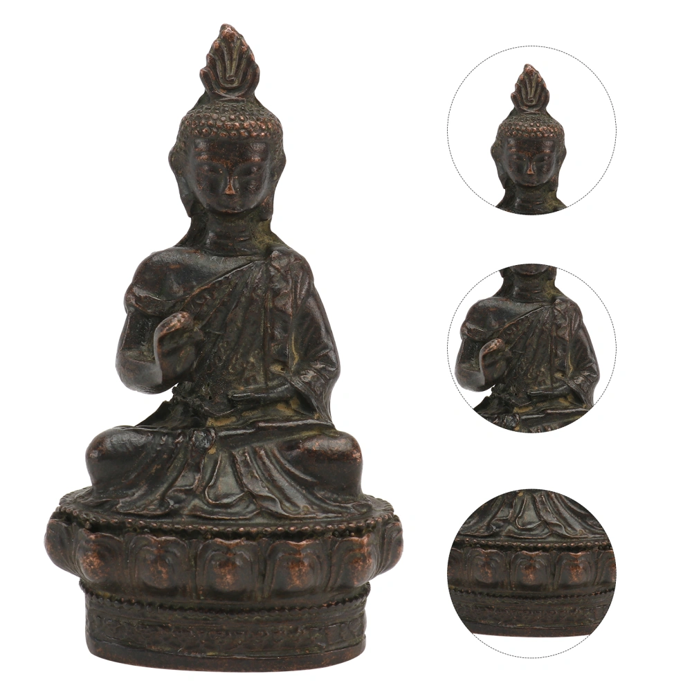 1Pc Antique Buddhist Statue Decorative Retro Artware Copper Ware Gift (Coffee)