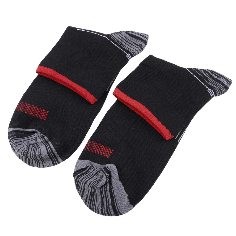 Unisex Compression Climbing Socks Professional Socks Basketball Badminton Hiking Racing Cycling Socks - Size L/XL (Black and Red)