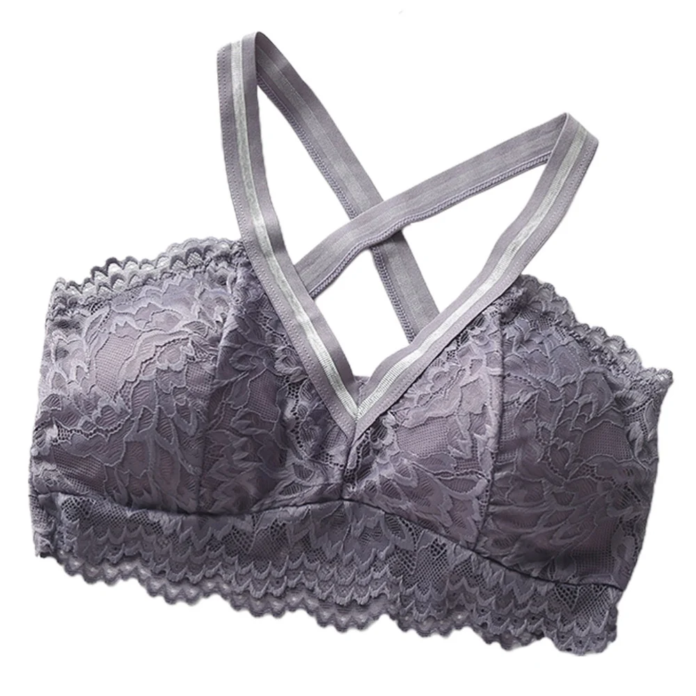 Summer Lace Bra Sexy Underwear Skin-friendly Undergarment Comfortable Underwear Free Size Purple