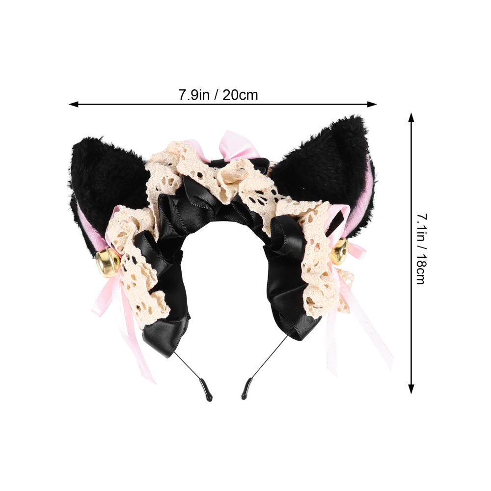 Animal Ears Headband with Bell Cosplay Costume Party Headpiece Hair Accessories