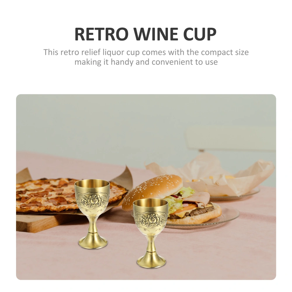 Liquor Cup Retro Delicate Spirits Cup Embossed Liquor Cup Retro Wine Drinking Cup