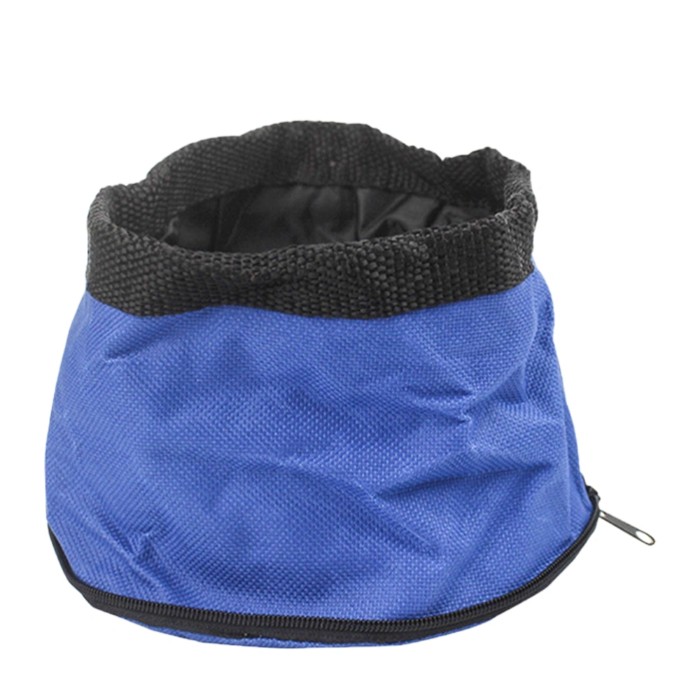 2 Pcs Zipper Foldable Waterproof Pet Bowl Oxford Pet Feeder Pouch Dog Cat Safe Water Drinking Bag for Outdoor Travel Pet Supplies (Random Color)