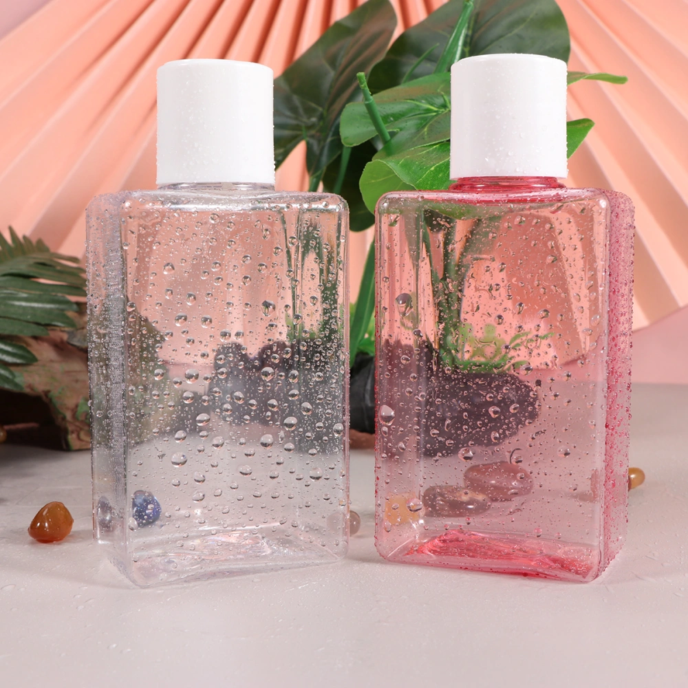 2pcs 150ml Square Subpackaging Bottle Refillable Bottle with Convenient for Cosmetic Lotion(1pc in Each Color, White, Pink)