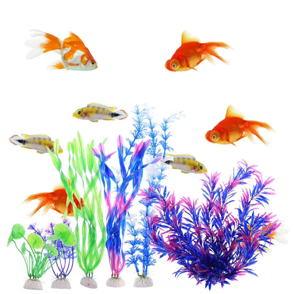 8Pc Artificial Underwater Plant Sea Grass Eco-friendly Fake Plant Decorative Fish Tank Aquarium Ornament