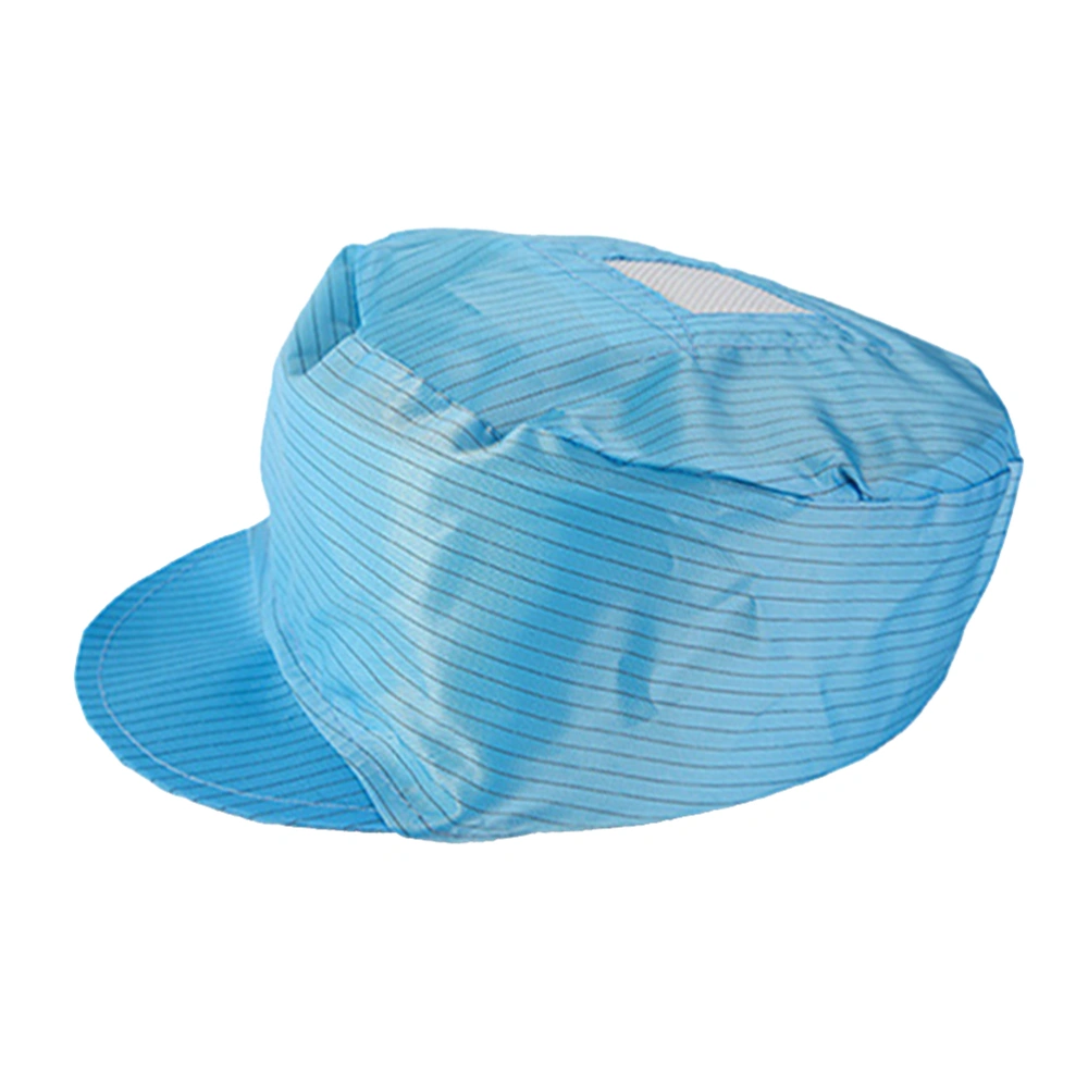 5pcs Dustproof Cleanroom Anti-static Workshop Hat Breathable Hat Factory Working Hat (Blue)