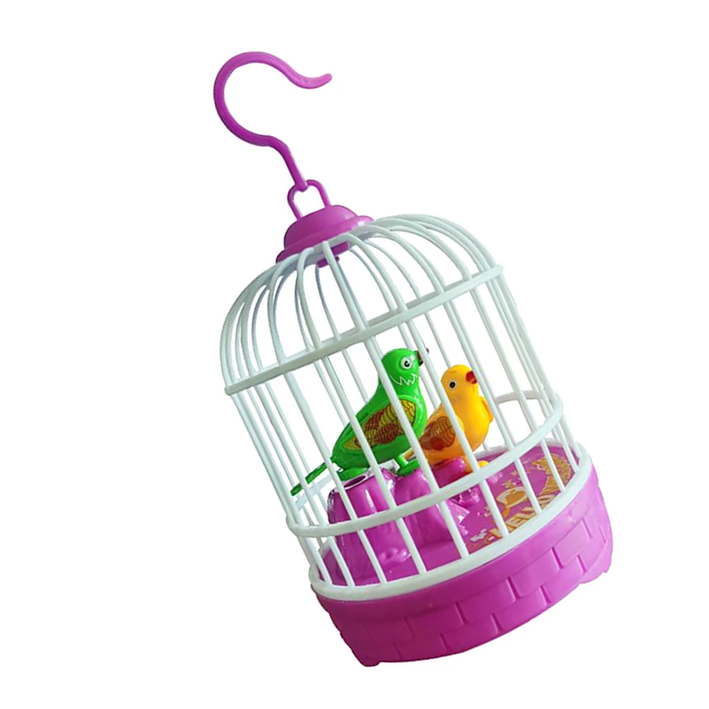 1Pc Smart Birdcage Toy Pet Caged Bird Battery Operated Bird Toy (Random Color)