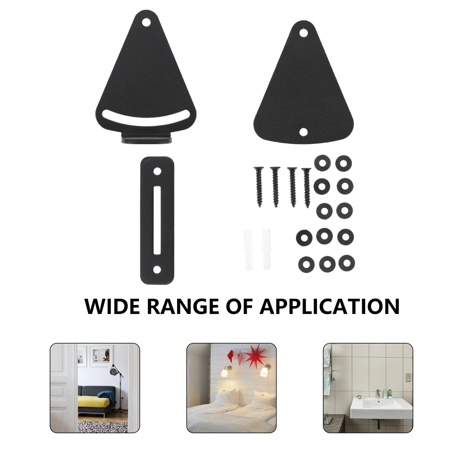 1 Set Barn Door Lock Carbon Steel Sliding Privacy Latch for Closet Door (Black)