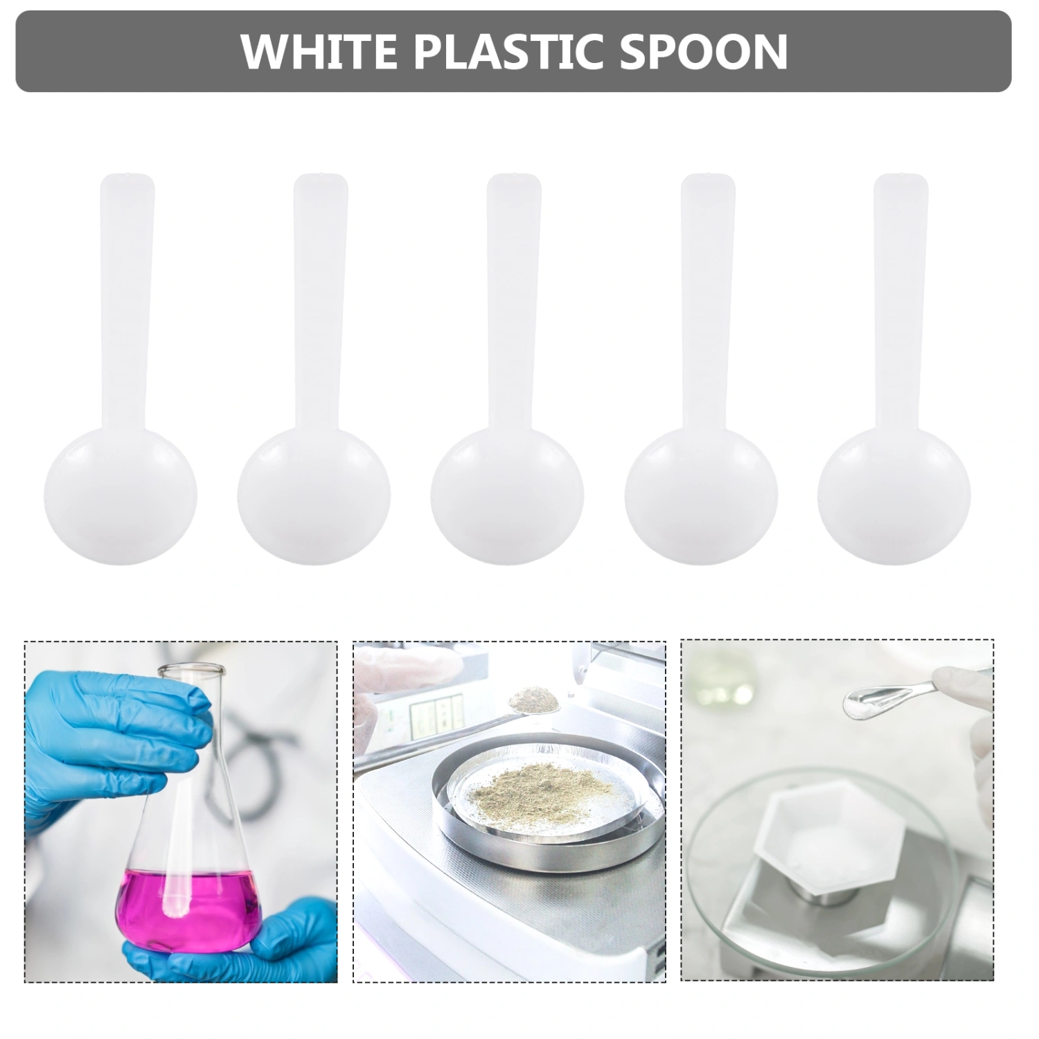 100pcs Disposable Plastic Spoon 1 Gram Plastic Spoon White Plastic Small Spoon