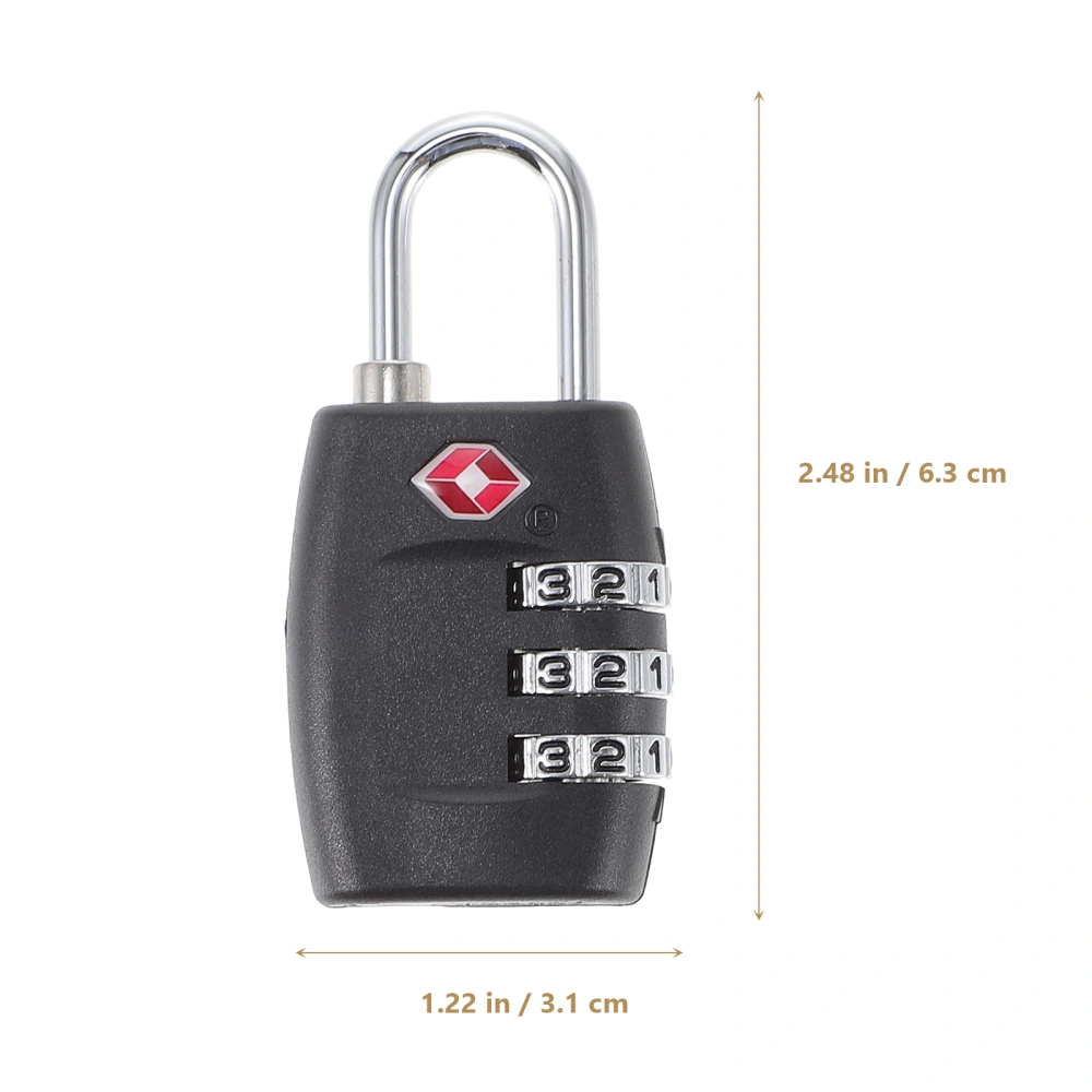 2PCS TSA335 Customs Lock Case And Bag Password Lock Customs Padlock 2 In English Version(Black)