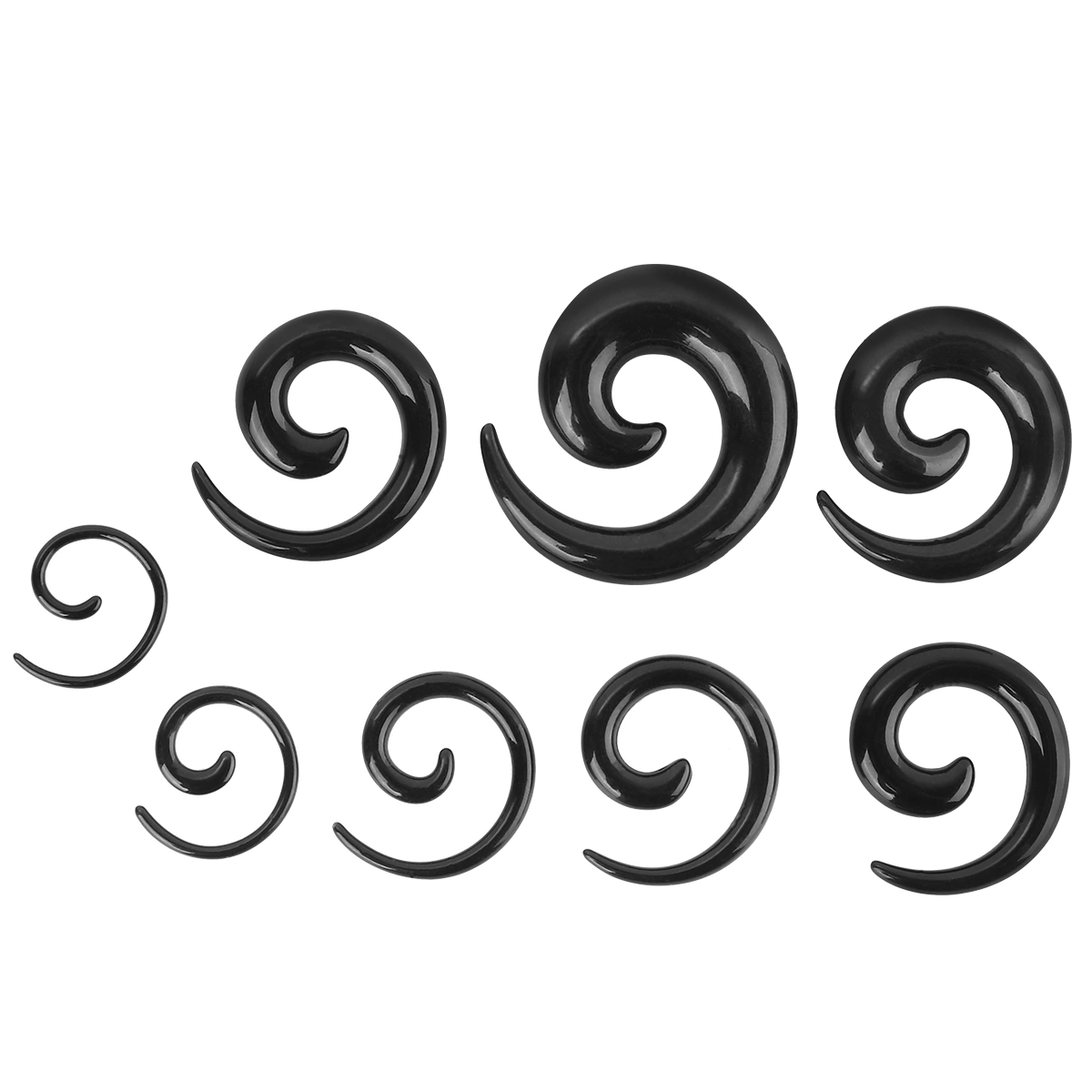 8Pcs Acrylic Ear Expanders Snail Shaped Ear Stretchers Ear Piercing Jewelry Ear Decoration (1.6mm, 2mm, 3mm, 4mm, 5mm, 6mm, 8mm, 10mm)