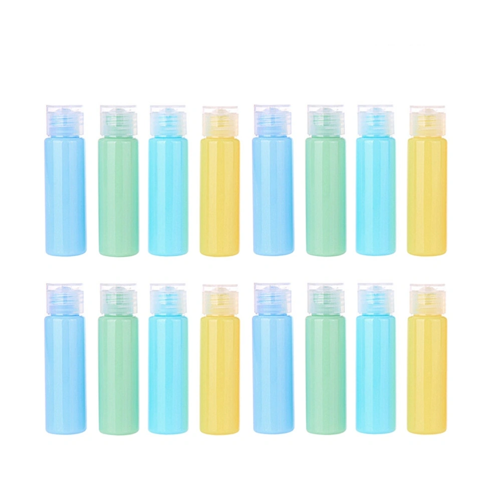 20Pcs 30ML Portable Travel Bottles Flip-cover Storage Bottles Cosmetic Lotion Dispensing Bottles (Blue Green Cyan Yellow 5 Each)