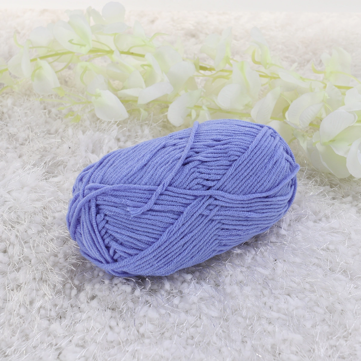 50g Milk Cotton Yarn Cotton Chunky Hand-woven Crochet Knitting Wool Yarn Warm Yarn for Sweaters Hats Scarves DIY (Blue)
