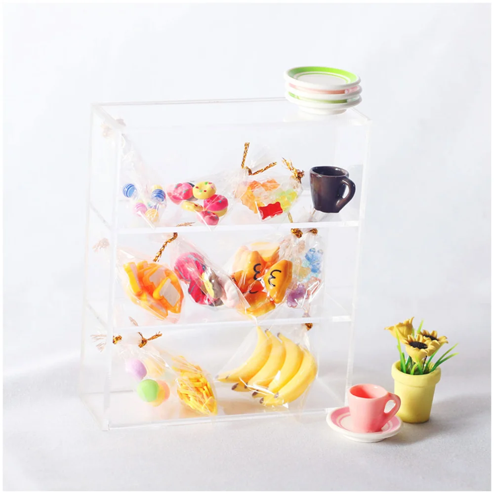 Mini Transparent Cabinet Models Creative Dollhouse Ornaments Miniature Scene Accessory