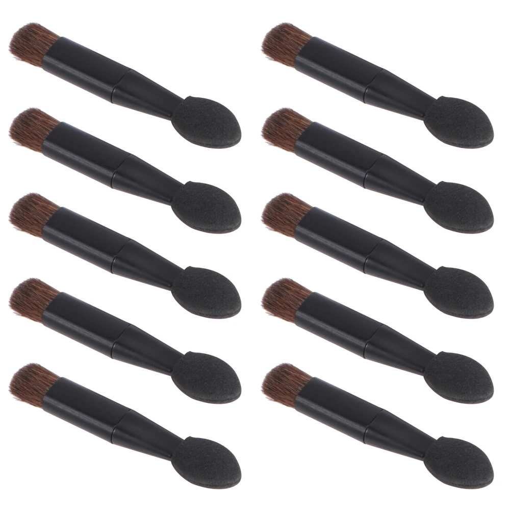 10Pcs Double-headed Eye Shadow Brush Women Eyeshadow Brush Makeup Tool Black