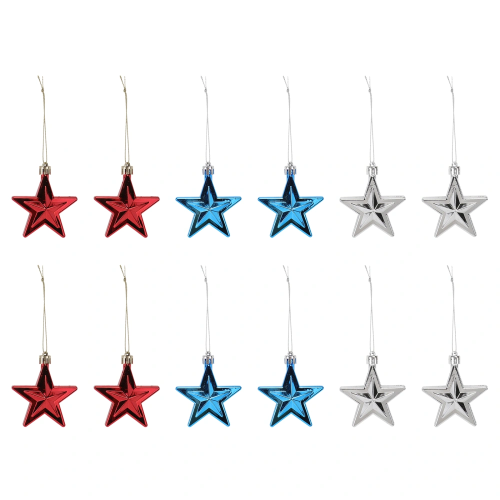 24Pcs Pentagram Design Pendant Independence Day Hanging Decor Random Color