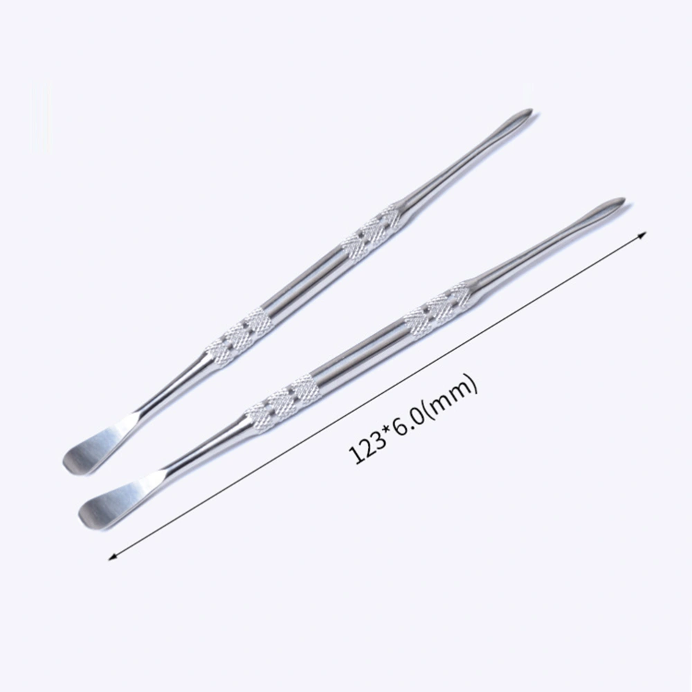 Stainless Steel Double-headed Tobacco Pipe Cleaner Stainless Steel Pipe Smoke Oil Spoon Electronic Cigarette Tobacco Accessories Cleaning Tools Smoke Oil Spoon Digging Tool