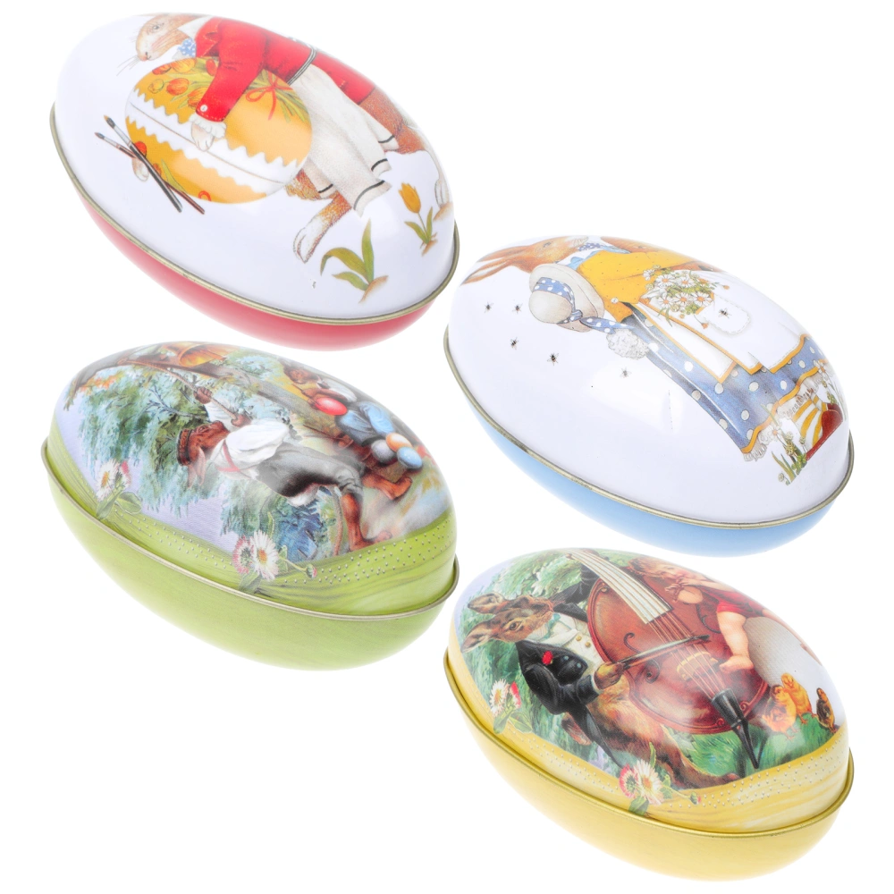 4pcs Easter Egg-shaped Candy Box Decorative Sweets Box Gift Package Box