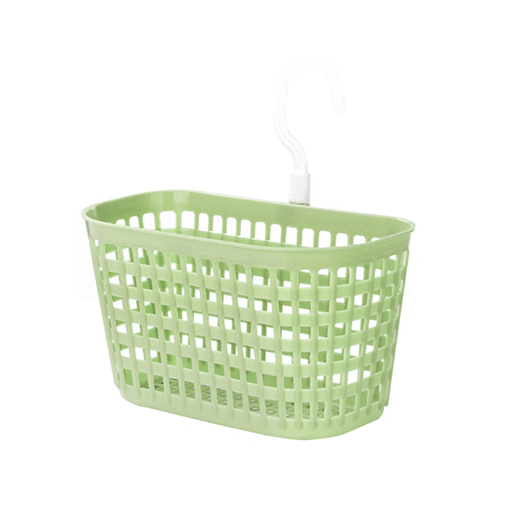 Plastic Storage Hanging Basket Rotatable Hook Storage Basket Kitchen Bathroom Storage Organizer Sponge Soap Brush Hanging Drain Basket (Green)