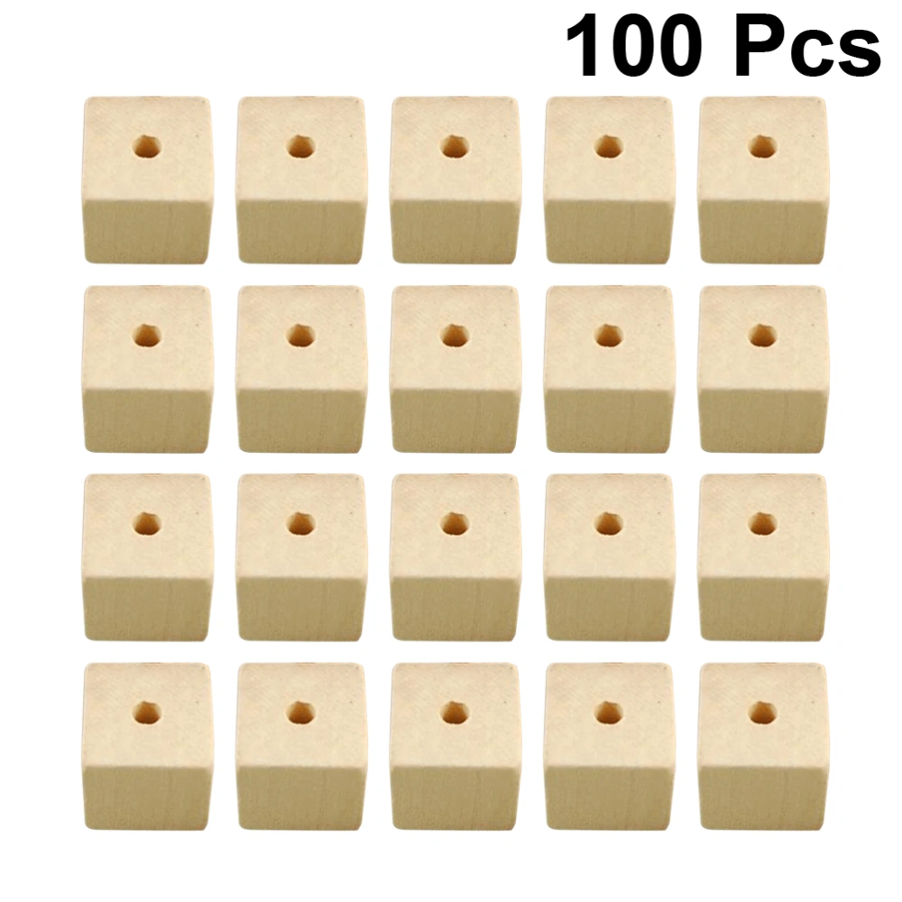 100pcs Wooden Square Beads Handmade Crafts Beads DIY Jewelry Accessories for Bracelets Chain Kids Toys 20mm