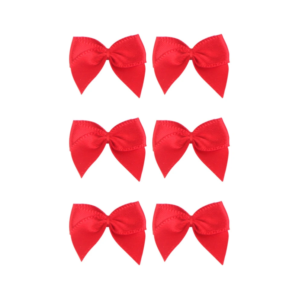 200pcs Ribbon Bowknot Clothing Accessories DIY Bowknot Headdress DIY Headdress Crafts Accessories (Red 2.2x2cm)