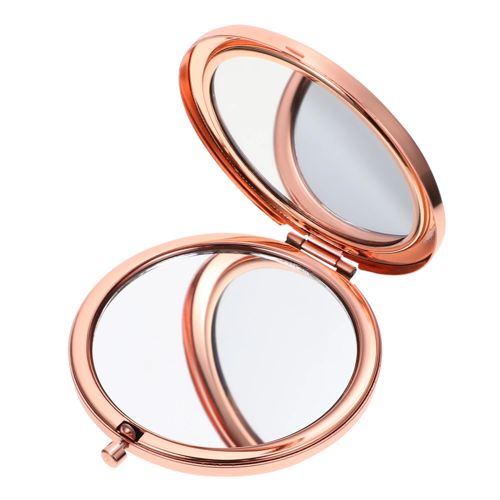 Double Side Pocket Mirror Portable Metal Mirror Outdoor Make Up Mirror